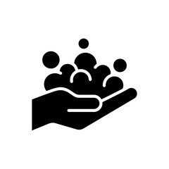 Foam cream and soap bubbles on hand line icon set, label, badge, logo, symbol, sign, black, line, vector, isolated illustration. Washing hands to keep clean icon set. Wash hands health care icons. 