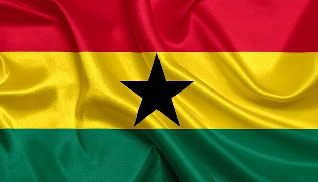 Horizontal tricolor flag of Ghana with central black star.