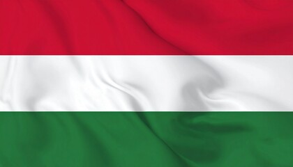 Obraz premium Hungarian national flag with red, white, green stripes.