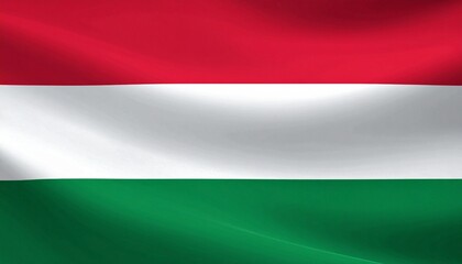 Obraz premium Hungarian national flag with red, white, green stripes.