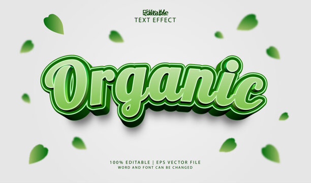 Organic green nature 3d logo template editable text effect style
