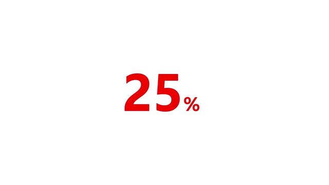 Fifty Percent Number Displayed on white Background.4k video