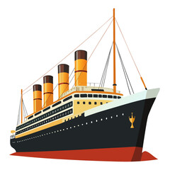 Vintage ocean liner ship sailing on the sea © Ashiqur