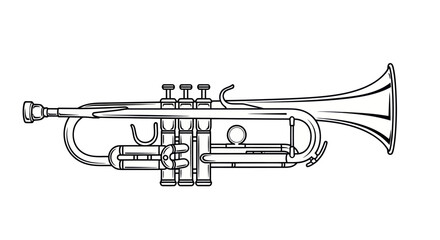Trumpet Musical Instrument Illustration.