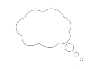 Obraz premium A thought bubble with three small circles isolated on transparent background