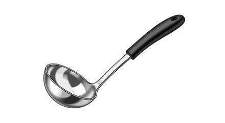 Stainless Steel Ladle with Black Handle.