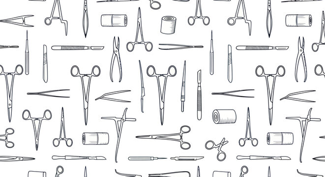 Assorted Medical Instruments and Surgical Tools.