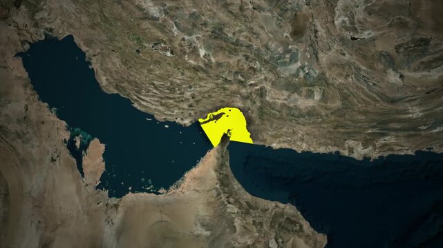 Strait of Hormuz Middle East Map Animation