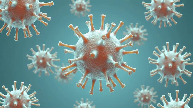 Virus Particles Under Microscope