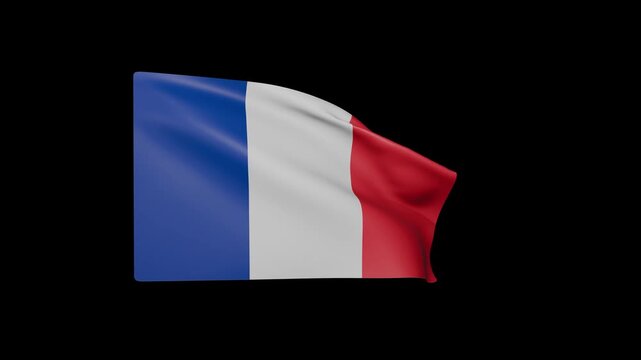 French flag waving in a wind. Animated French flag waving.	