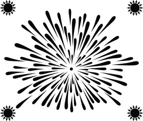 Obraz premium Abstract black and white radial pattern with burst design