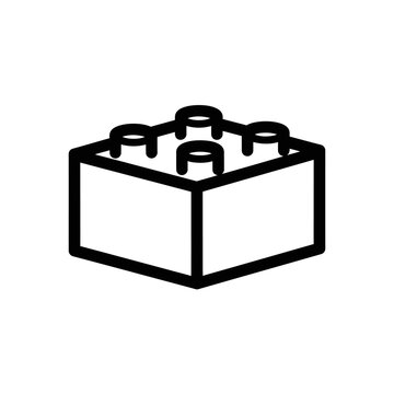 Simple Line Art Illustration of a Lego Brick.