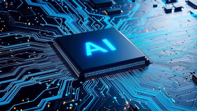 AI chip on circuit board