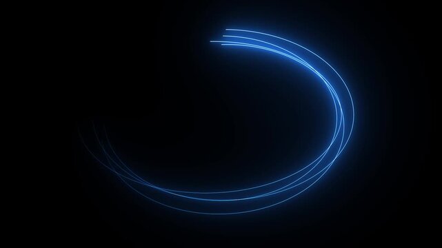 Animated glowing neon circular line frame animation. neon ellipse circle border loop icon. bright glowing load circle outline, ring circle looping animation.