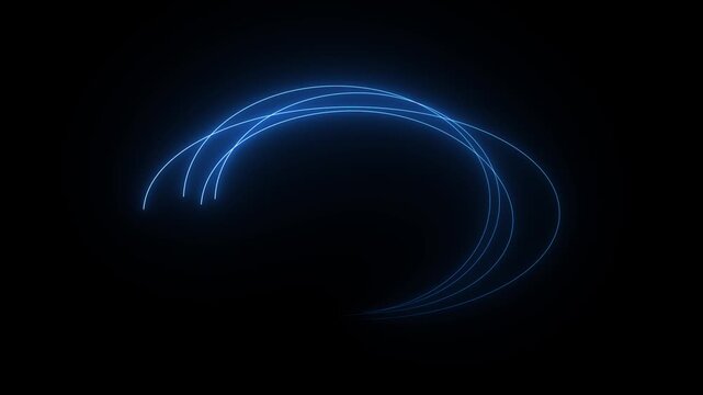 Animated glowing neon circular line frame animation. neon ellipse circle border loop icon. bright glowing load circle outline, ring circle looping animation.