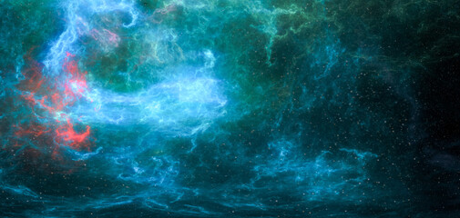 Vibrant Cosmic Nebula With Stars and Galaxy Clouds in Deep Space © edb3_16