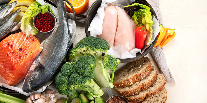 Balanced diet. Concept of healthy food.