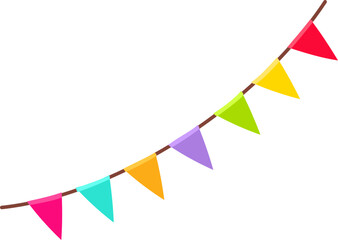 Fototapeta premium Curved Pennant Banner Element for Celebration Backgrounds