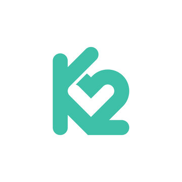 Minimalist Alphabet Letters Initial Monogram ZK KZ Love Logo