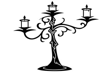 Spooky Antique Candle Holder Black Icon