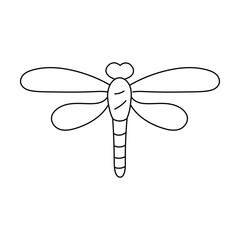 Dragonfly Icon. Simple Insect Line Icon
