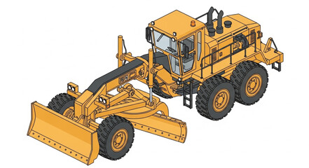 Heavy duty construction grader machine equipment vehicle. © Wahyu