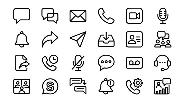 Set of  communication icons vector