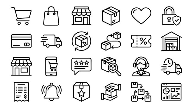 Set of  e-commerce icons vector