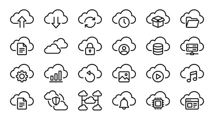 Fototapeta premium Set of cloud computing icons vector