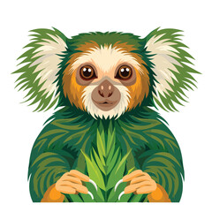 Stylized cartoon lemur portrait on white background © cikakunz