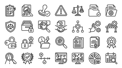 Set of  security and protection icons vector