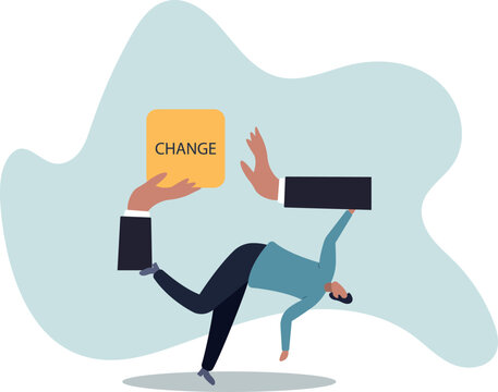 Status quo bias, fear or refuse to change, comfort zone or conservative thinking, afraid of changing risk or resist to make decision.human life and situation.