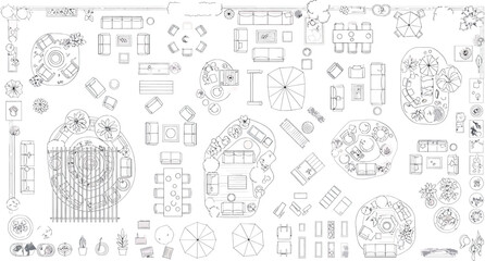 Fototapeta premium A blurry black and white image of architectural sketches isolated on transparent background