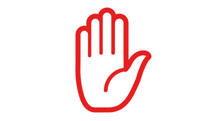 Obraz premium A red hand gesture illustration is shown in profile view.