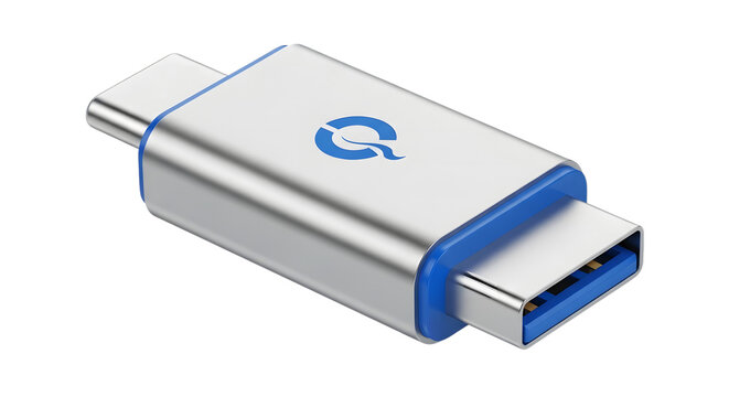 Usb c to usb adapter with blue accents