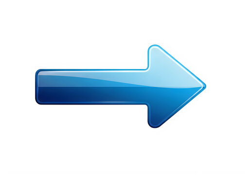 A blue arrow pointing to the right isolated on transparent background