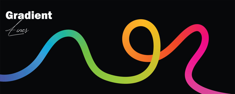 Vibrant gradient squiggles on black background