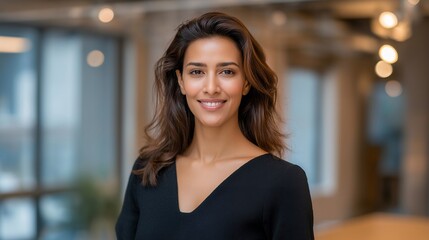 Obraz premium Latina veteran pitches tech startup to venture capitalists, prototype demonstration impressive, confident presentation skills evident, innovation displayed prominently, perfect for STEM