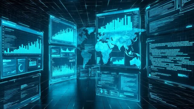 Futuristic digital data room