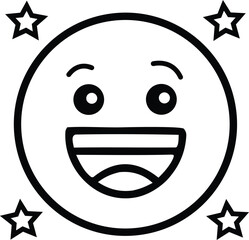 Obraz premium A smiling emoticon face with stars