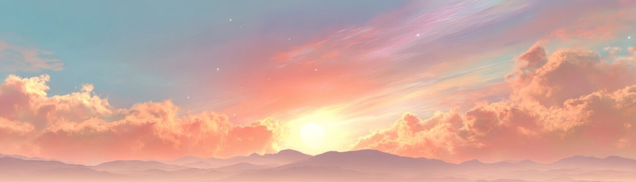 Crimson Sky: The ethereal beauty of a sunset, as fiery hues cascade across the expansive sky, creating a breathtaking tapestry of color.