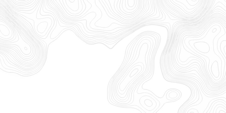 Topographic seamless map pattern with contour lines. Abstract geographic elevation design, lines sea map modern white background.