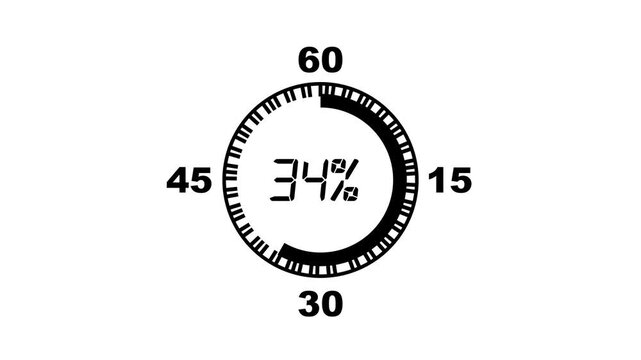 35 Percent number circle pie chart animation. A modern spinning percentage circle pie chart illustration showcasing growth, performance, and statistical analysis. Ideal for business, finance,