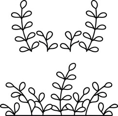 Obraz premium moss line art vector illustration on transparent background