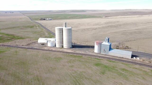 Grain Silo and Train Tracks