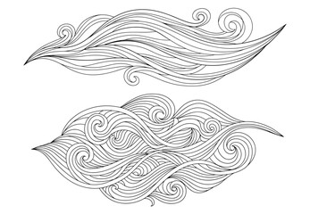Abstract clouds coloring page with swirl patterns and line art vectorAbstract clouds coloring page with swirl patterns and line art vector © RAKIB