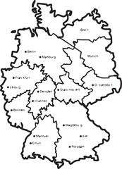 Obraz premium Map of Germany showing all federal states