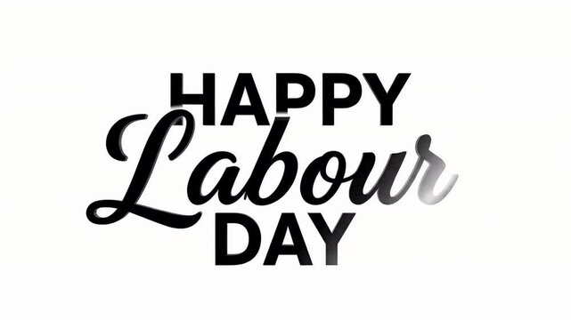 Happy Labour Day black text on white background