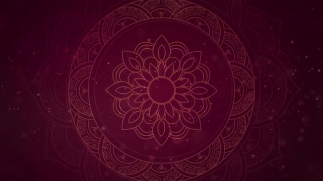 Luxury Indian Mandala Red Ornamental Animated Background
