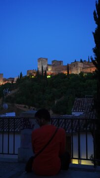 Night Travel in Granada with Historic Alhambra Fortress